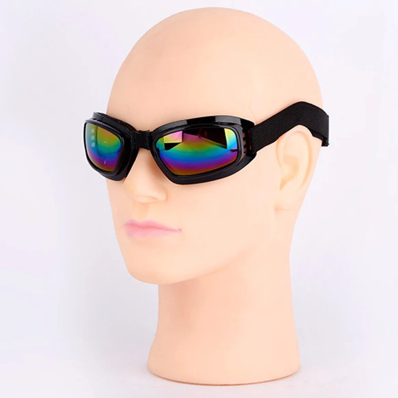 Foldable Vintage Motorcycle Glasses Polarized Outdoor Cycling Sunglasses Ski Goggles Windproof Dustproof UV Protection Glasses Qme