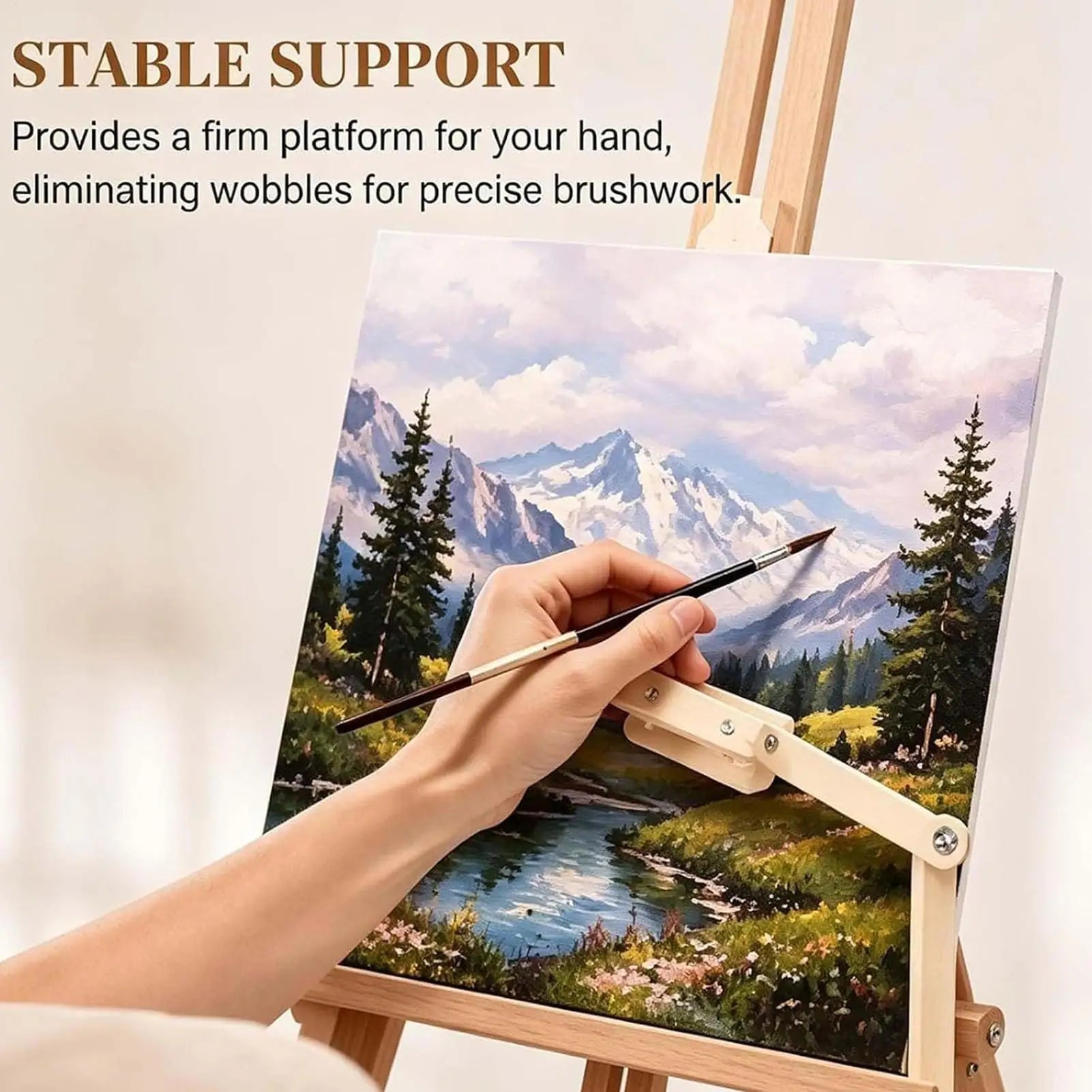 Artist Hand Rest Adjustable Painting Arm Stabilizer Support Canvas Qme