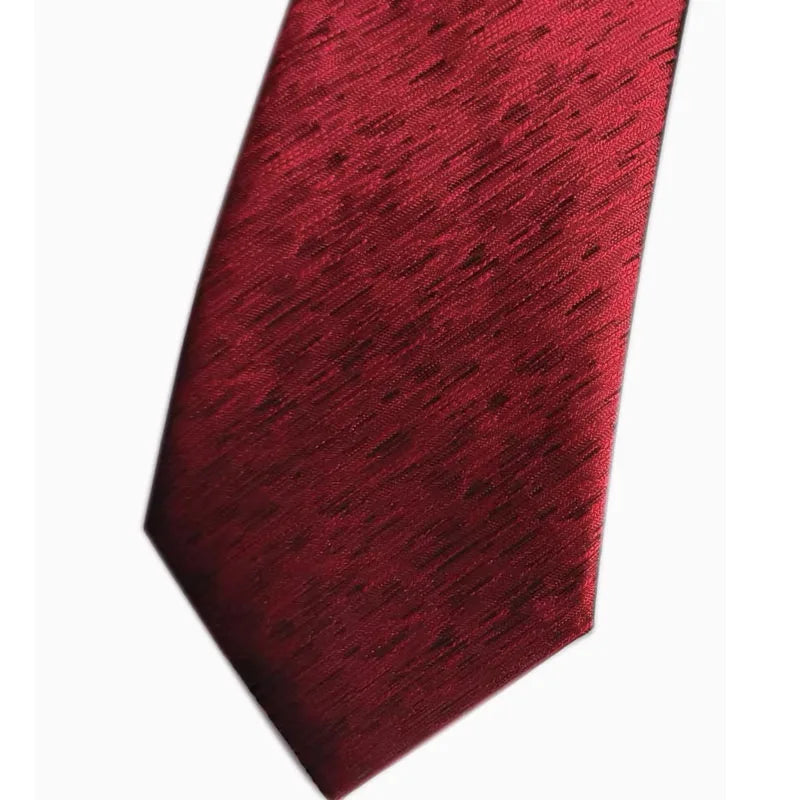 Wide Silk Polyester Necktie Jacquard Custom Classic Formal Twill Qme Burgundy
