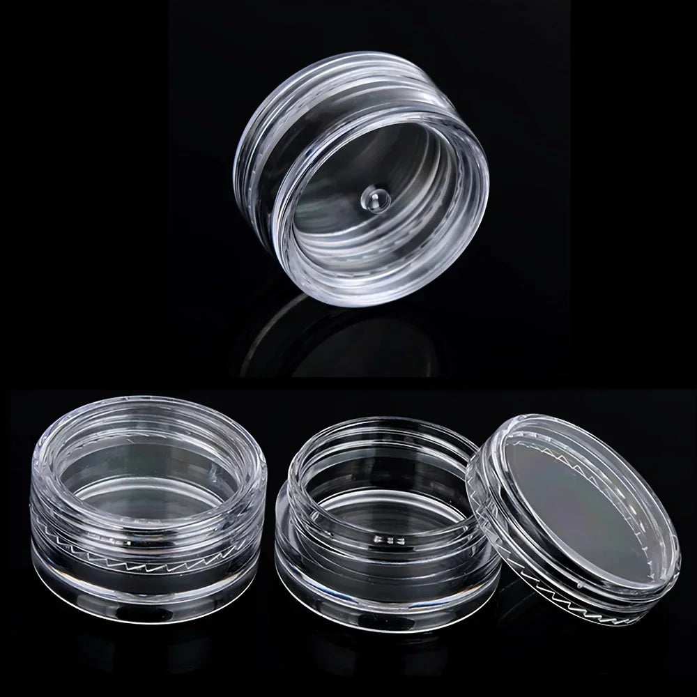 6/50pcs Plastic Sample Bottles, Cream Bottles Mini Cosmetic Container Jars, Suitable for Nail Art Ornaments Powder Storage Qme