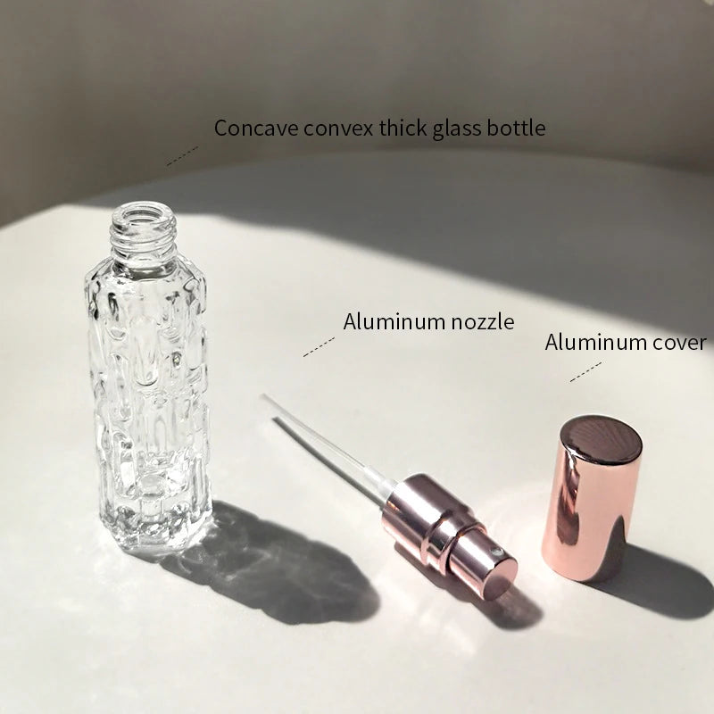 Glass Perfume Spray Bottle Aluminum Head Dispenser Press Empty Qme