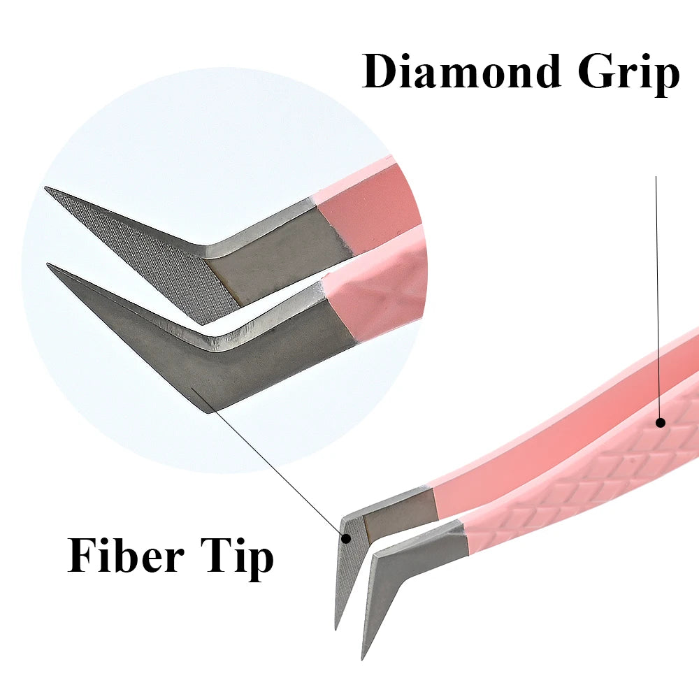 Eyelash Extension Tweezer Volume Precise Luxury Diamond Grip 420 Qme