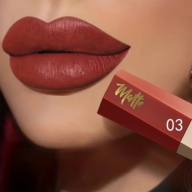 Waterproof Matte Velvet Lip Tint Long-lasting Nude Glaze Sexy Smooth Qme 03