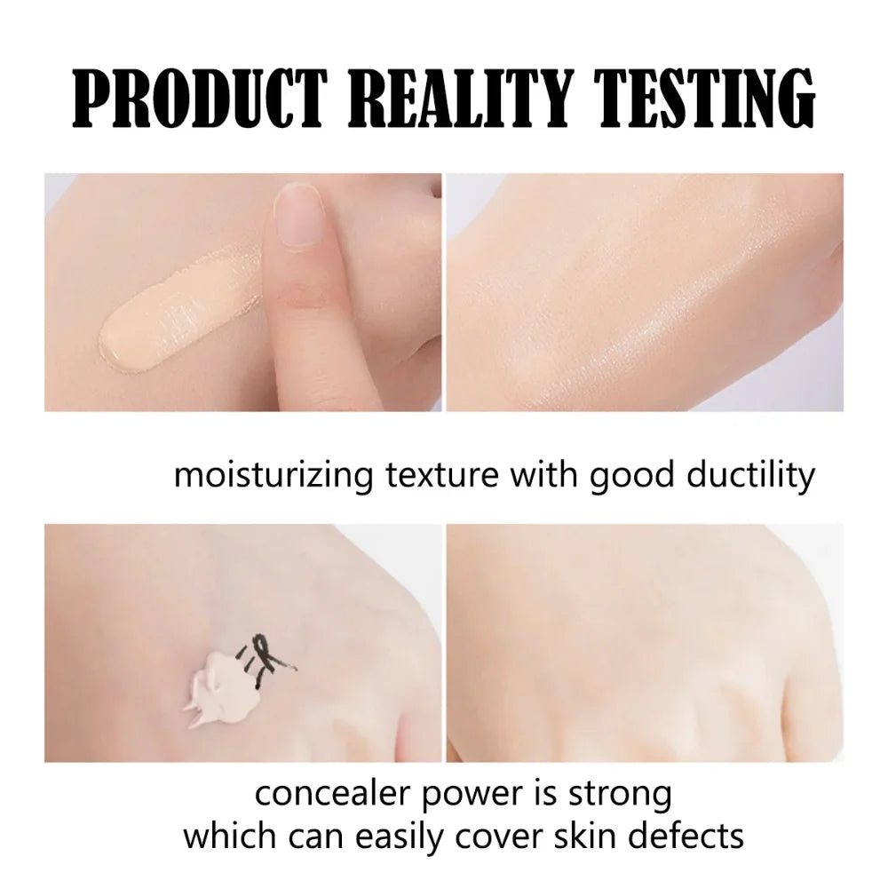 Full Coverage Liquid Foundation Matte Dewy Squeeze Tube Waterproof Qme