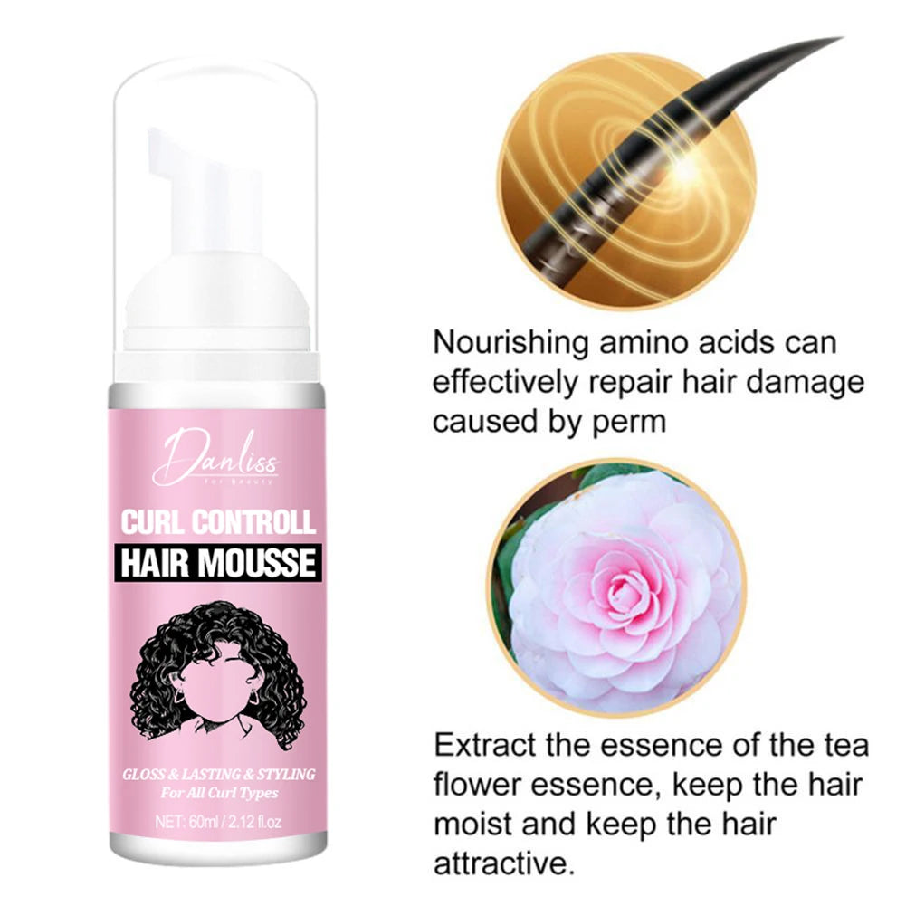 1 Curl Defining Mousse Anti-frizz Bouncy Cream Hair Curling Hydrate Qme