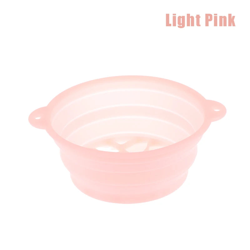 Foldable Silicone Face Ice Bath Bowl Portable Basin Facial Plunge Qme Light pink