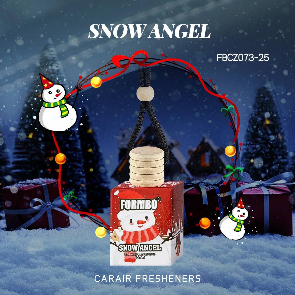 Christmas Car Perfume Fragrance Lasting Odor Removing Snowman Qme 073 SNOW ANGEL