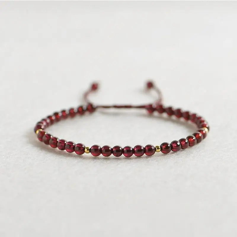 4mm Hematite And Natural Stone Bead Braided Adjustable Bracelet Suitable For Men And Women Daily Wear Holiday Gift Jewelry Qme