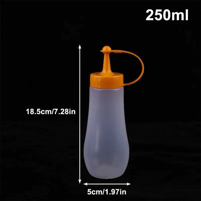 Kitchen Tools Squeeze Seasoning Bottle250- Condiment Bottles Ketchup Qme 250ml Round