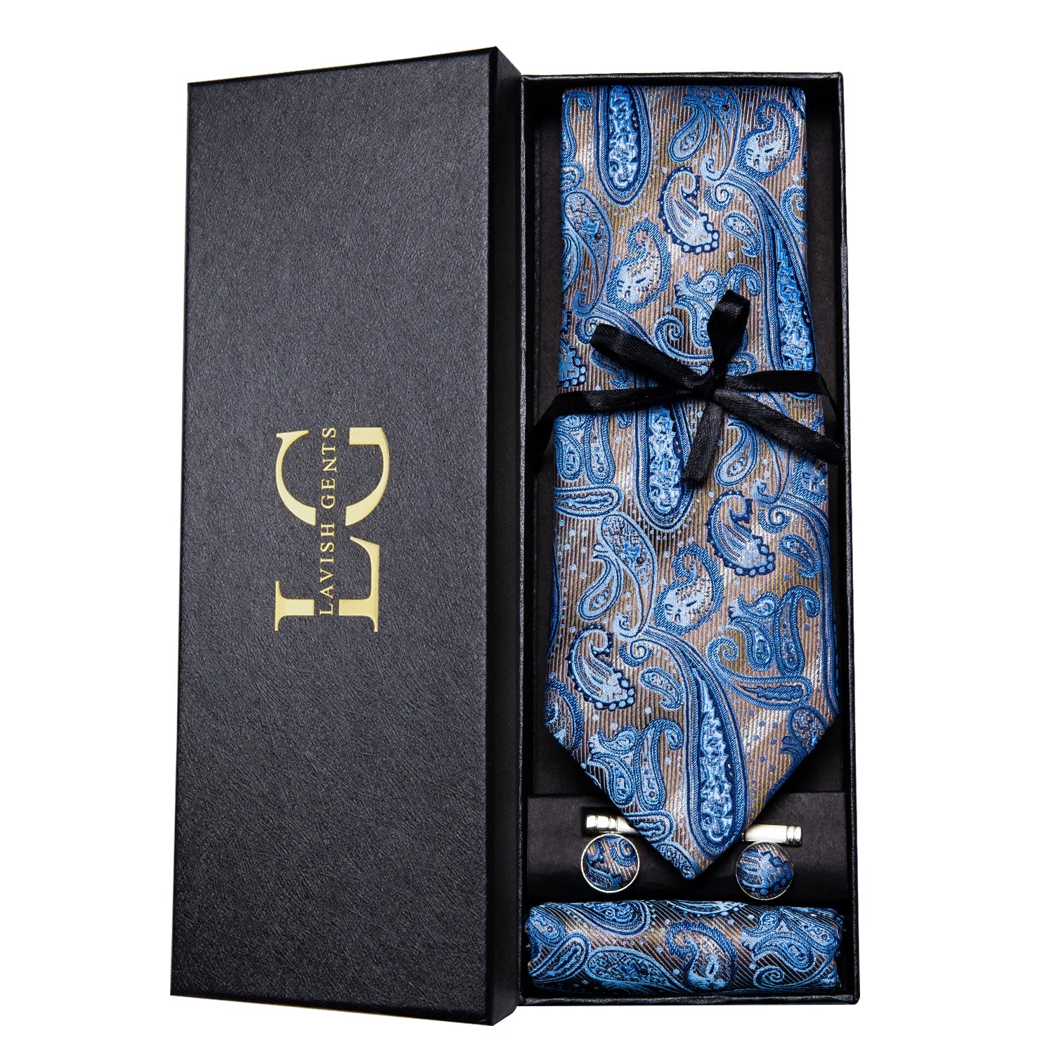 Hi-tie Luxury Box Classic Paisley Teal Green Necktie Gentle Men's Tie