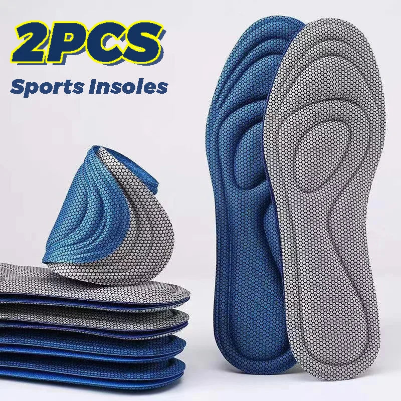 2pcs Soft Memory Foam Orthopedic Insoles For Shoes Antibacterial Deodorization Sweat Absorption Insert Sport Shoes Running Pads Qme