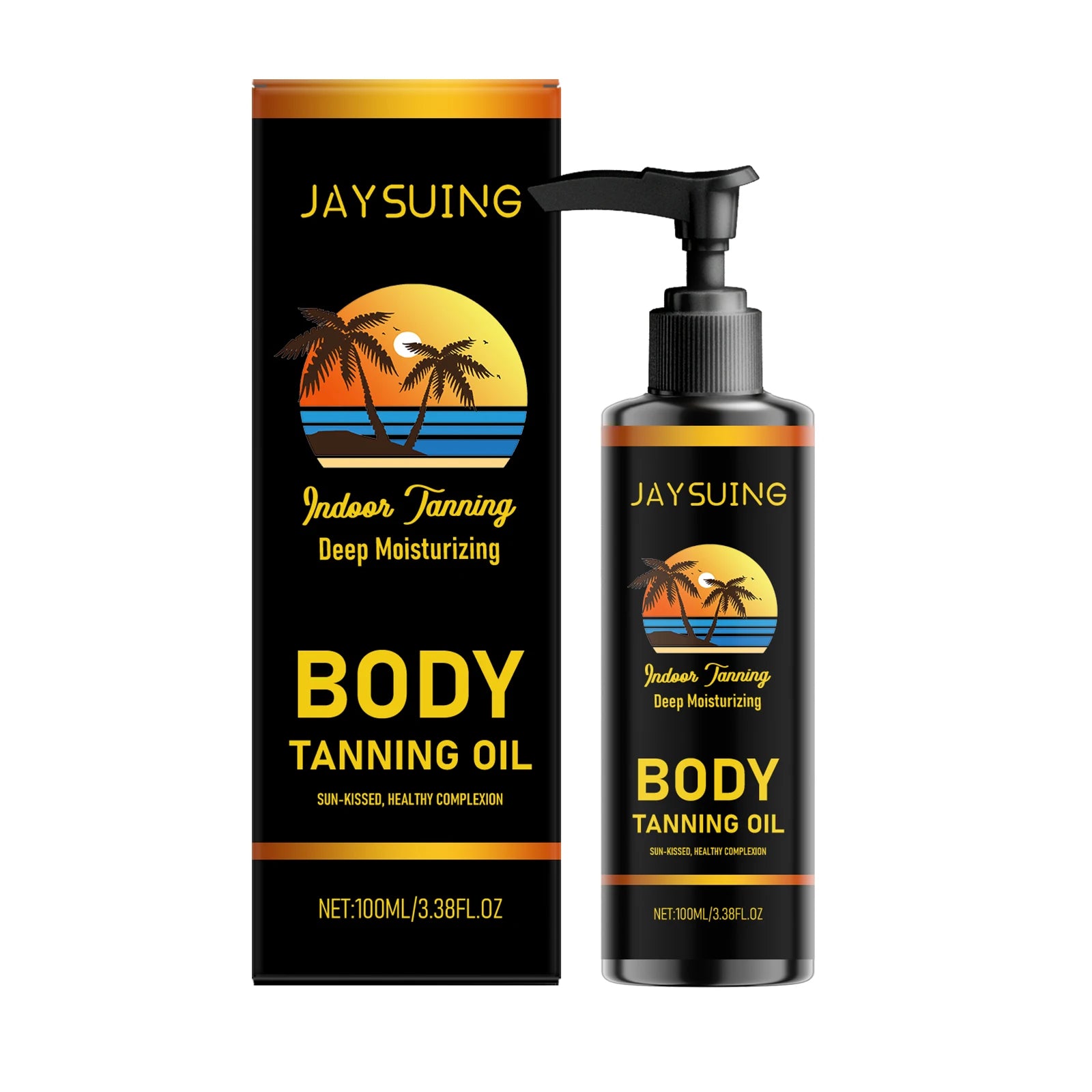 Moisturizing Body Tanning Oil Intensifier Get a Faster Darker Sun Tan Sunless Skin Tanning Oil for Face Body Summer Self Tanner Qme 100ml Boxed