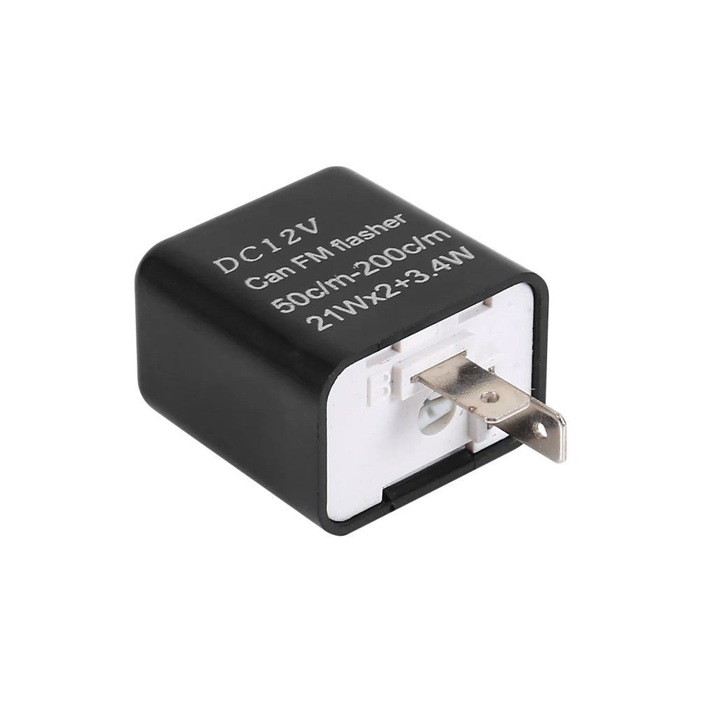 Motorcycle Turn Signal Indicator 2-Pin Speed Adjustable LED Flasher Relay 12V Turn Signal Indicator Flasher Relay Qme