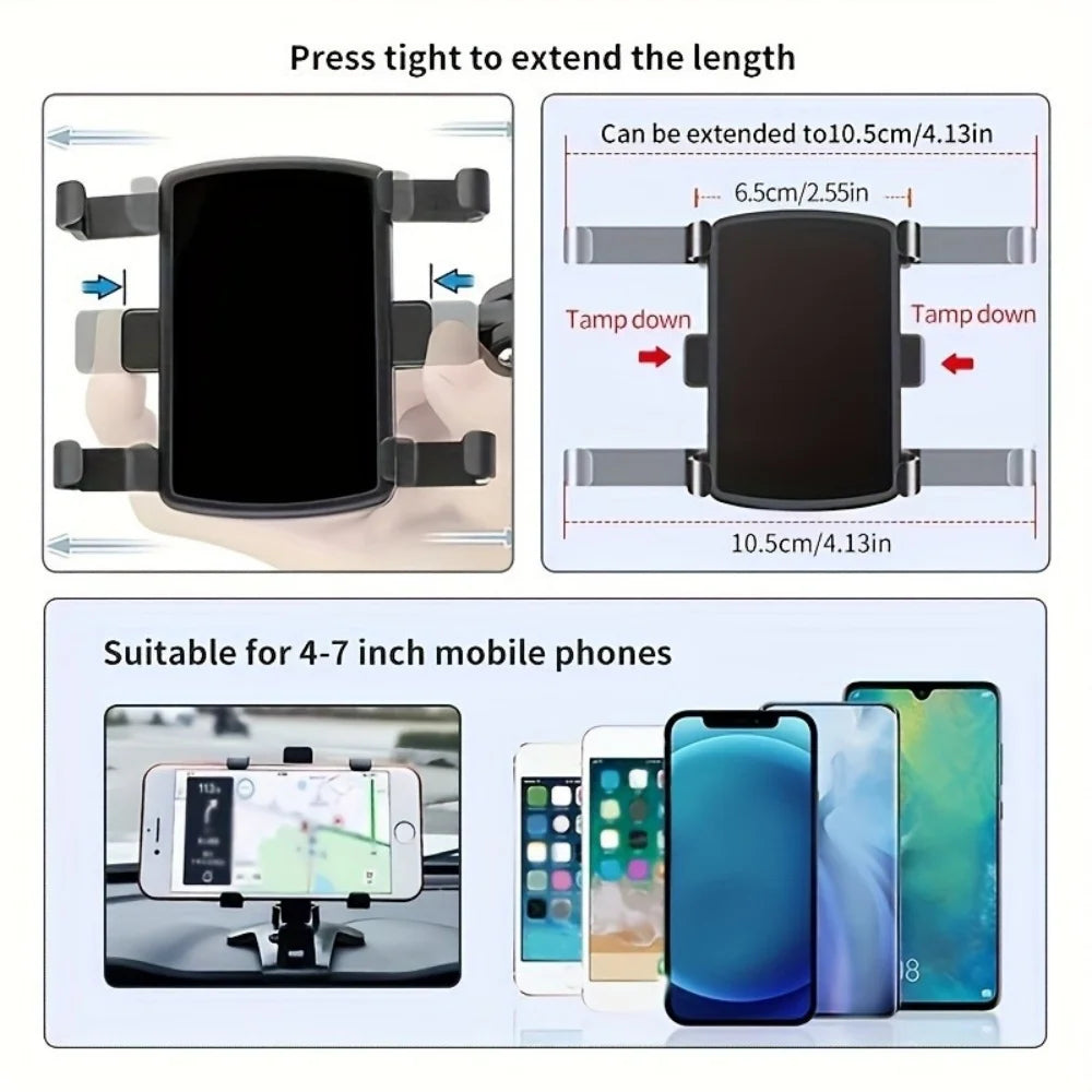 Car Phone Holder Stand Universal Dashboard Car Clip Mount GPS Cell Mobile Phone Support in Car Bracket For iPhone Samsung Xiaomi Qme