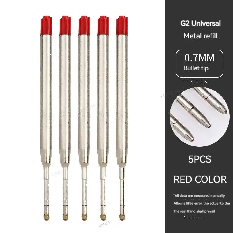 5-30pcs L:3.9 In Ballpoint Pen G2 Metal Refills Blue/Black/Red Ink for Pens Medium Point Rods for Writing Office Stationery Qme 5 red