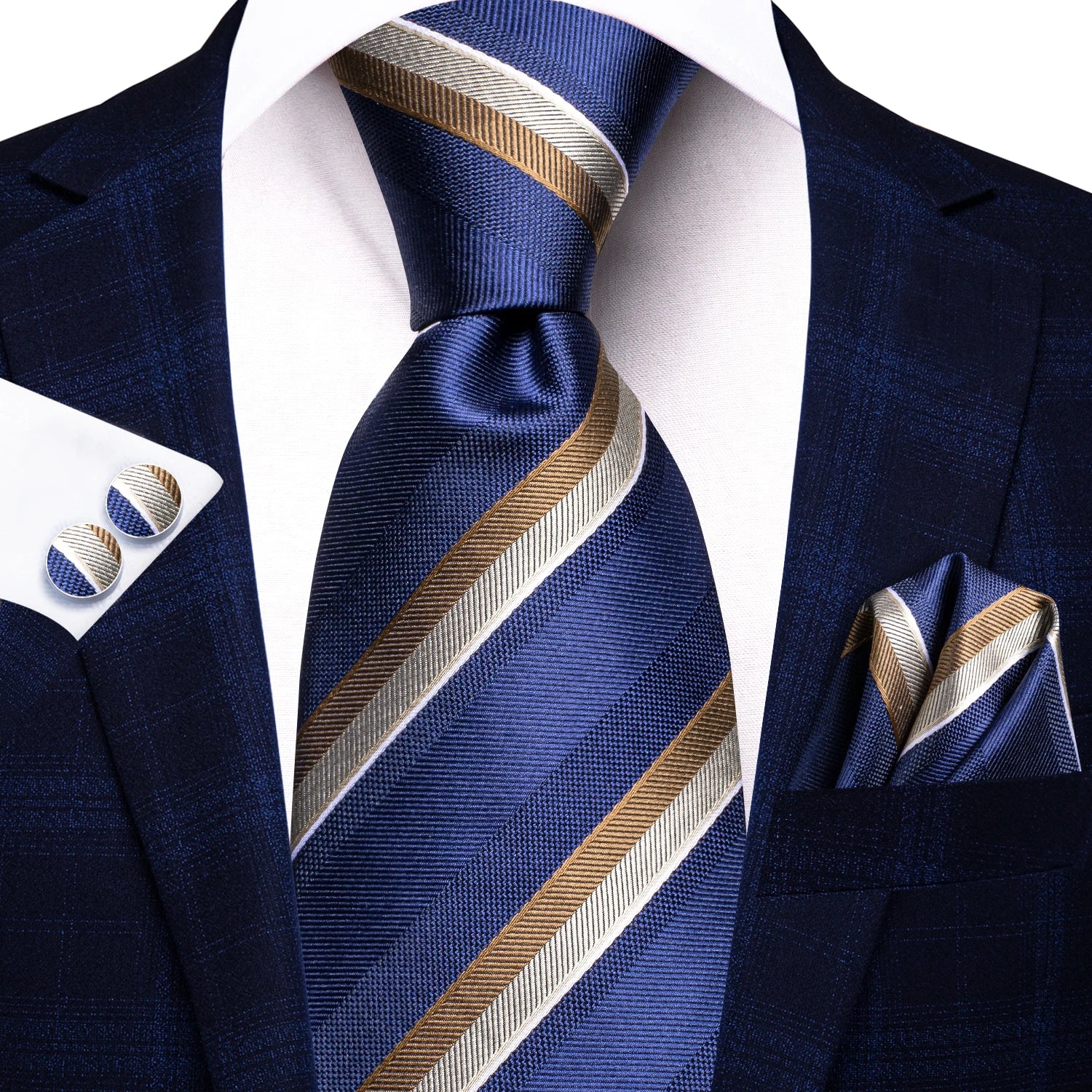 Black Green Striped Ties Men Wedding Accessories Mens Necktie Pocket