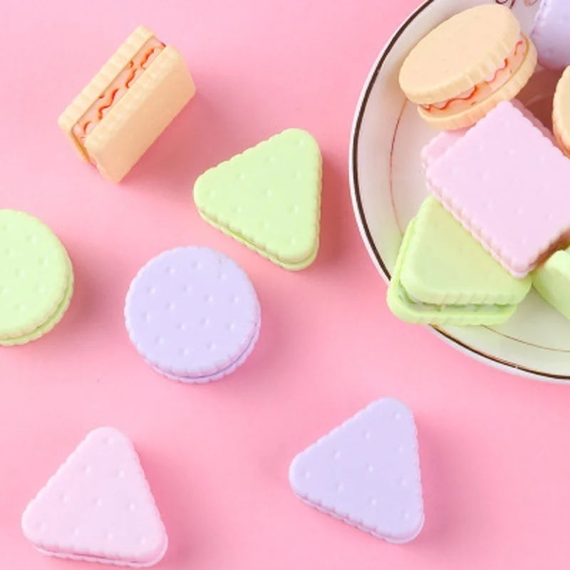 3pcs/lot Creative Fresh and Cute Biscuit Pencil Sharpener Children's Pencil Sharpener Stationery Random Colors Qme