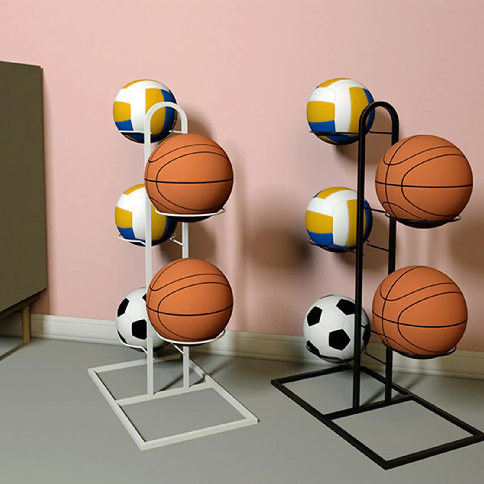 Basketball Rack Football Display Stand Multi-layer Ball Organizer Qme