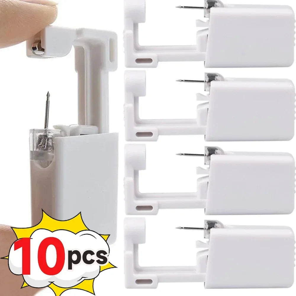 Safety Ear Piercing Gun Kit Women Men Disposable White Plastic Sterile Ear Piercing Device Fashion Simple Jewelry Piercing Tools Qme 10pcs