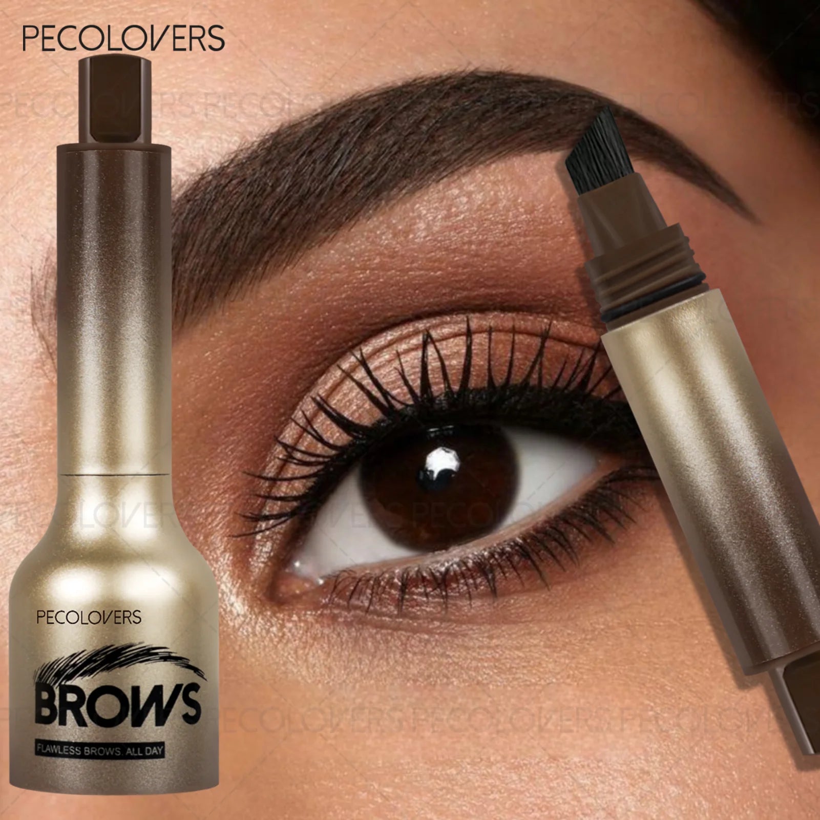 Travel Eyebrow Powder Angled Brush Waterproof Non-caking Blendable Qme
