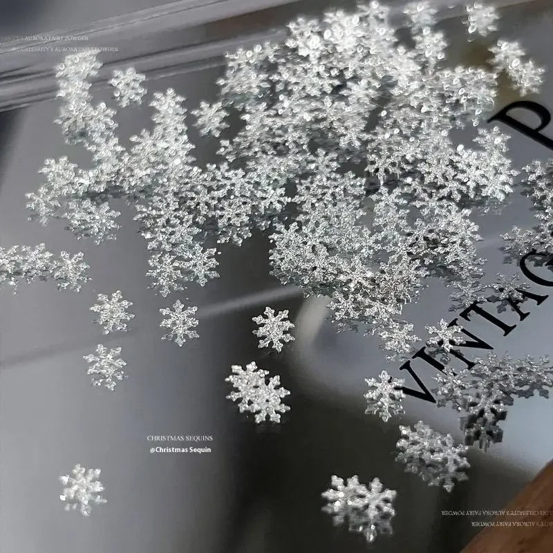 Snowflakes Winter Nail Sequins Sparkling Christmas Flakes Spangles Qme