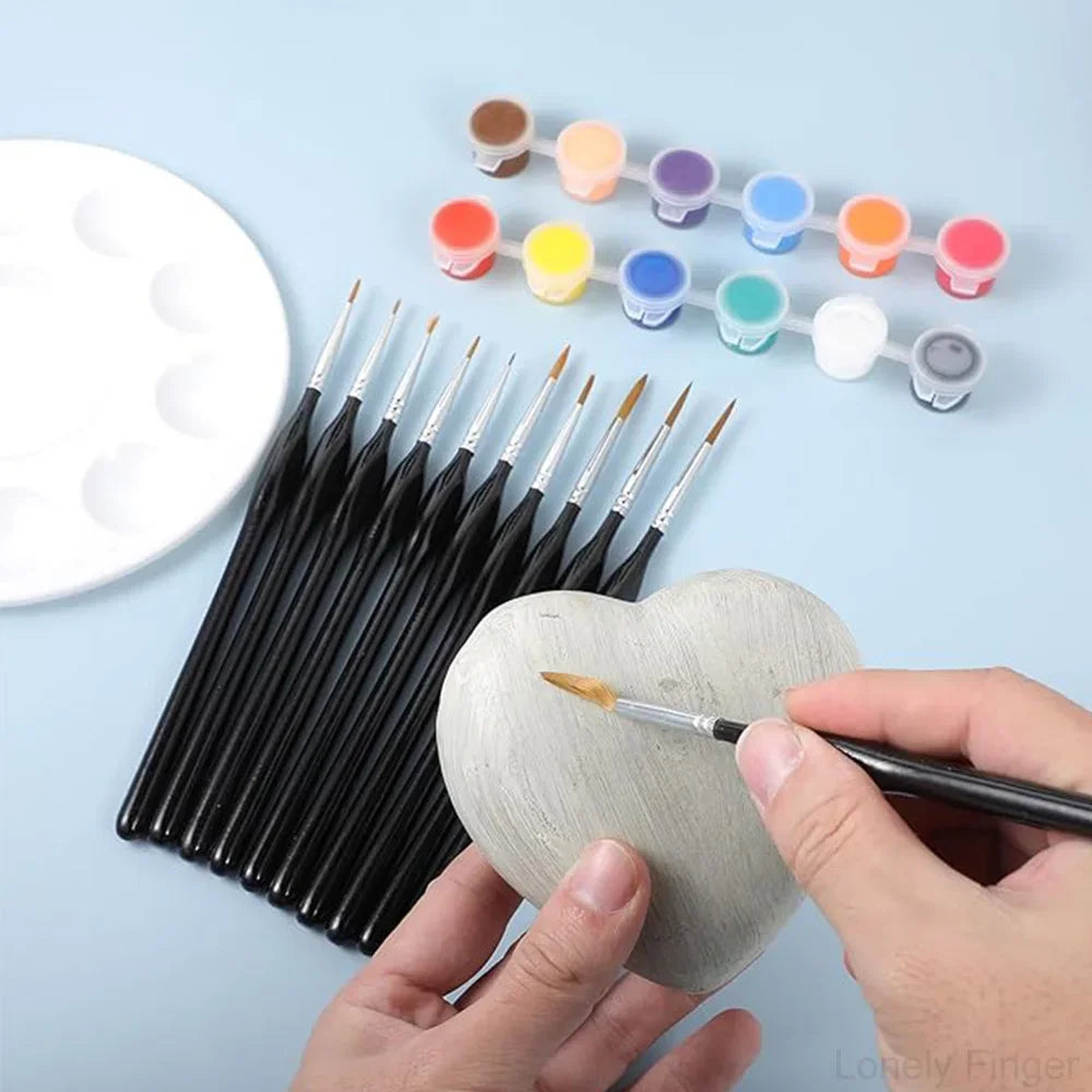 Miniature Paint Brushes Drybrush Set, Acrylic Paint Brushes for Oil, Watercolors, Tabletop, Figurine 3/6/11/17Pcs Qme