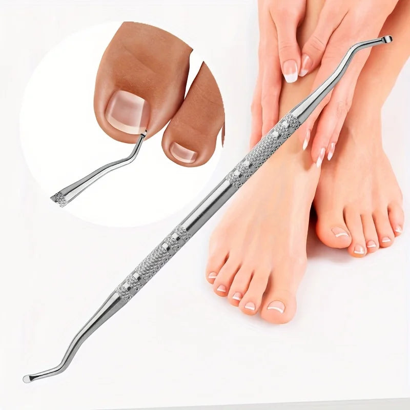 3Pcs Stainless Steel Ingrown Toenail Lifter Tools Double End Cuticle Pusher Nail Cleaner For Paronychia Foot Nail Care Qme
