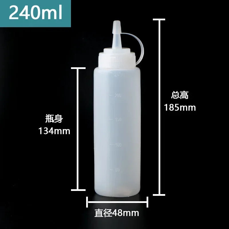 Squeeze Sauce Bottle Condiment Bottles Dispenser Ketchup BBQ Sauces Qme 240ml