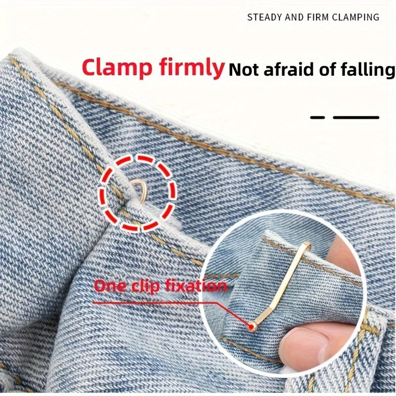 4Pcs pants invisible waist metal fixing clip, jeans waist circumference large change small artifact adjustable buckle pin clip Qme
