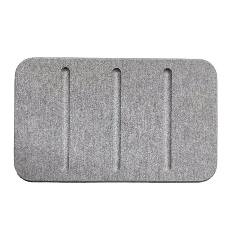 Diatom Mud Soap Dish Quick-Dry Pad Bathroom Countertop Soap Toiletries Absorbent Mat Rectangular Soap Holder Bathroom Supplies Qme Light gray