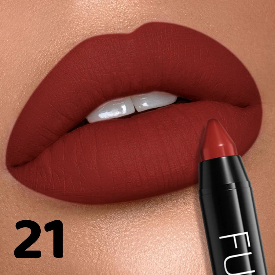 16 Nude Brown Lipliner Pen Waterproof Lipstick Sexy Red Matte Contour Qme 21