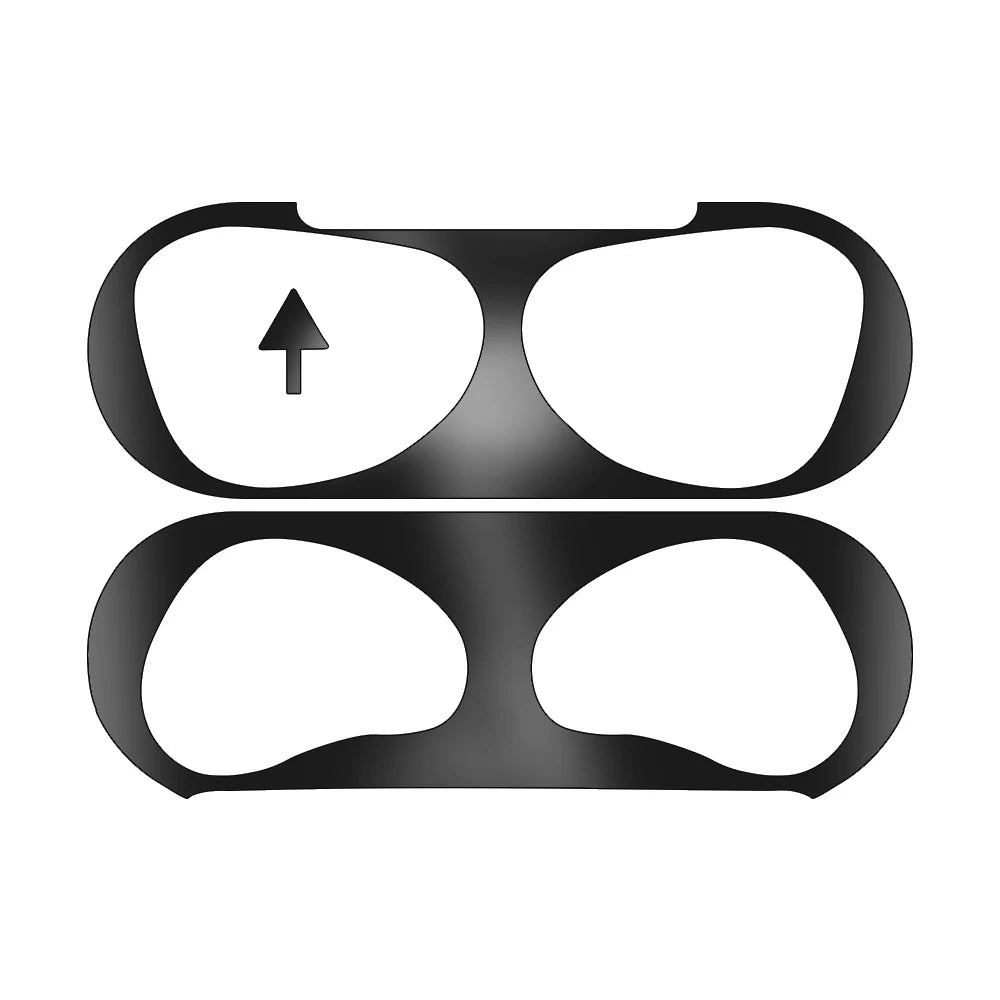Metal Dust Sticker Protective Case Packaging Compatible Airpods 2 1 Qme Black AirPods 1 2