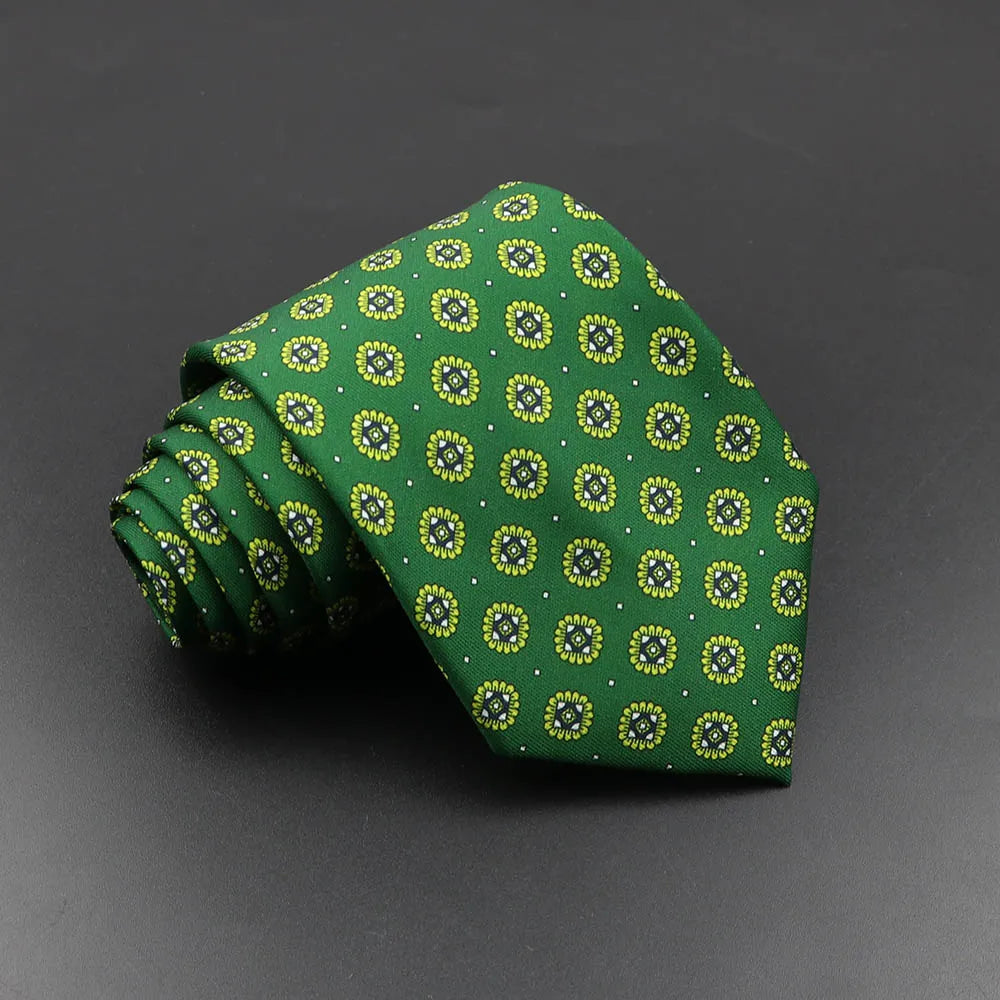 Men's Fashion Silk Tie Soft Novelty Necktie Blue Green Orange Ties