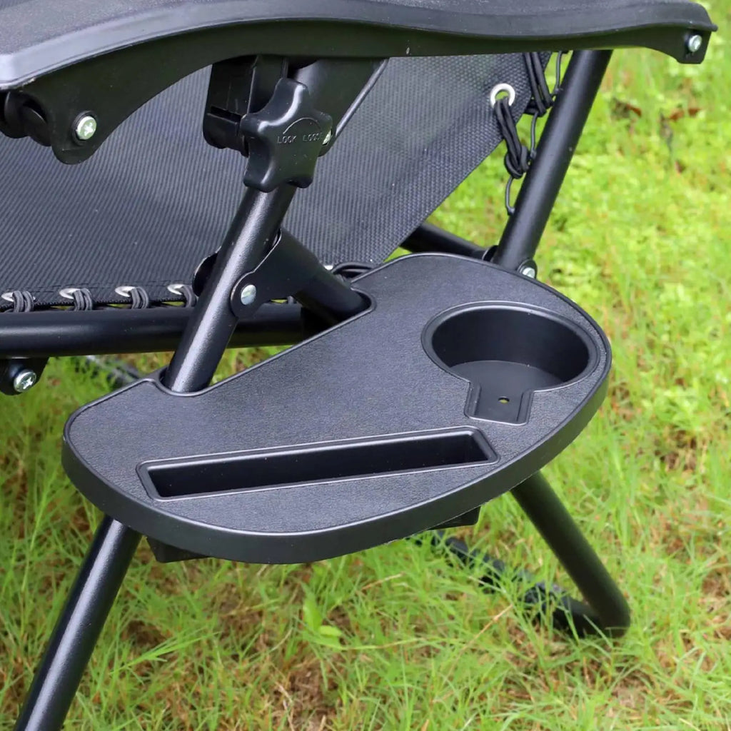 Recliner Drink Holder Tray Non-Slip Space-Saving Table Attachment Lawn Chair Side Table Tray For Outdoor Travel Garden Yard Qme