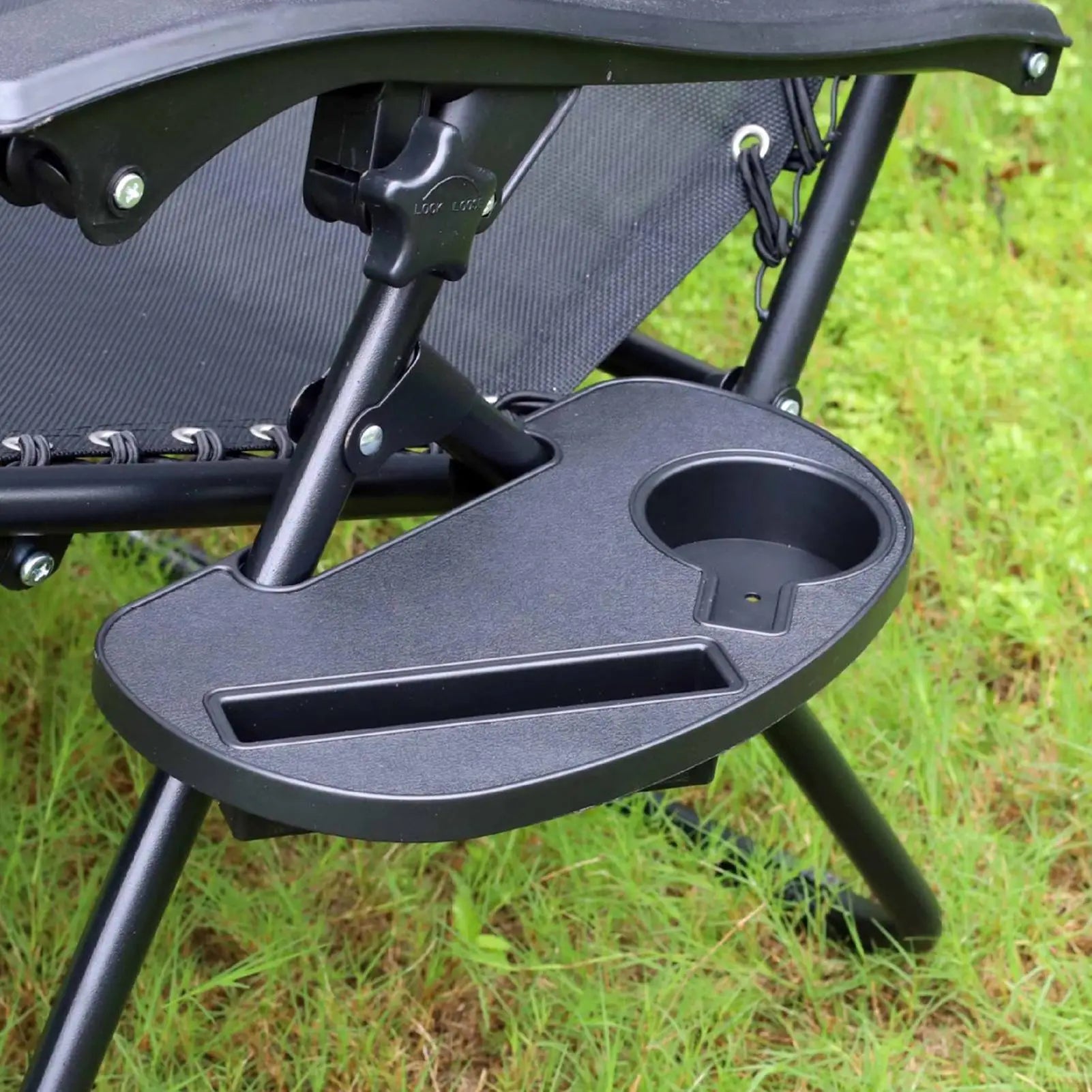 Recliner Drink Holder Tray Non-Slip Space-Saving Table Attachment Lawn Chair Side Table Tray For Outdoor Travel Garden Yard Qme