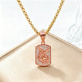 High Quality Square Religious St. Michael Stainless Steel Necklace Fashion for Men Women Party Gold/Rose Gold Zircon Jewelry Qme 6 60cm