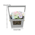 Exquisite Miniature Flower Basket with Artificial Flowers, Perfect Mini Garden Decoration & Micro Landscape Photography Prop Qme A1
