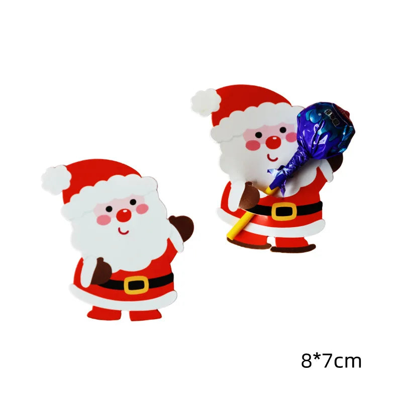 Christmas Lollipop Cards Candy Decor Insert Kindergarten Message Qme A 50pcs M