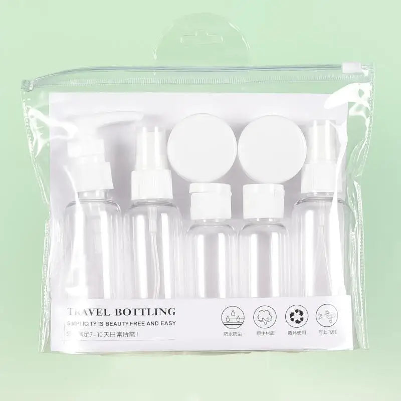 Multipurpose Leak Proof Refillable Bottles Toiletries Travel Qme White
