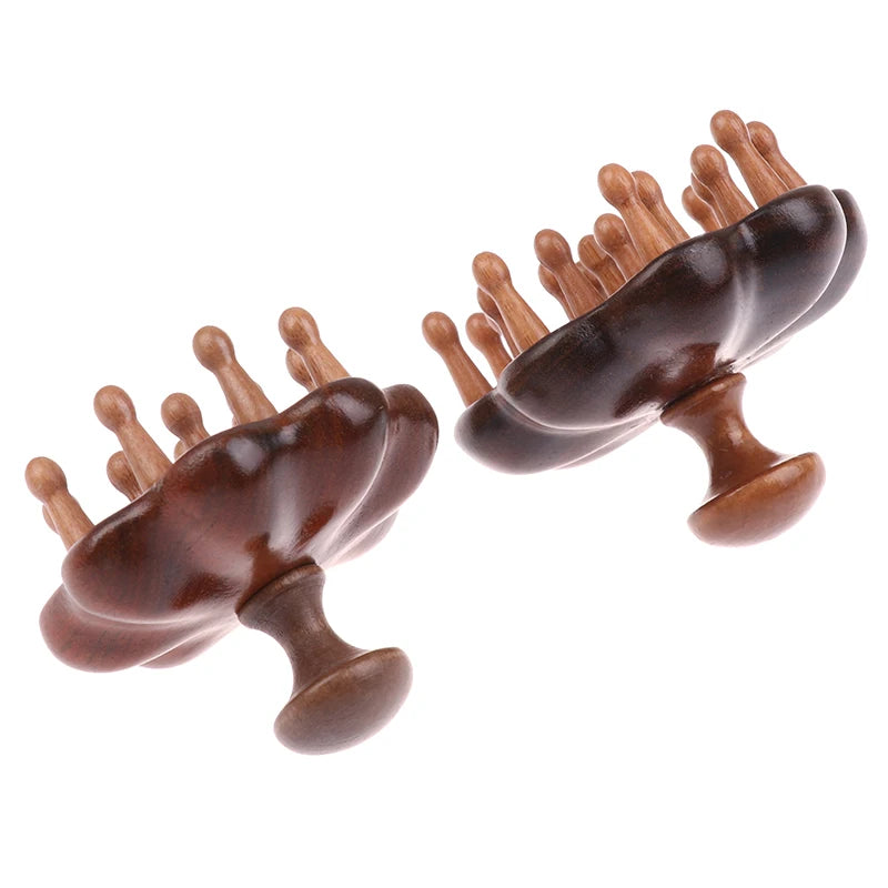 Wooden Head Massage Comb Anti-static Wide-tooth Gua Sha Tool 12 20 Qme
