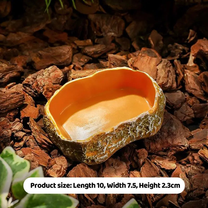 Suitable Indoor Reptile Landscaping 1-piece Rock-shaped Water Food Qme A2