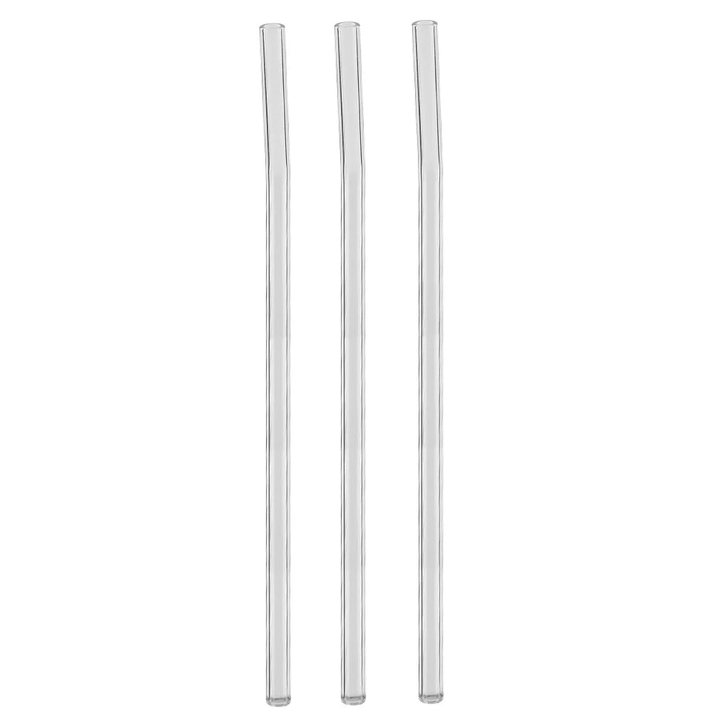 Reusable Straw Drinking Straw Reusable Eco friendly Glass Drinking Straw with Cleaning Brush Transparent Convenient Tableware Qme