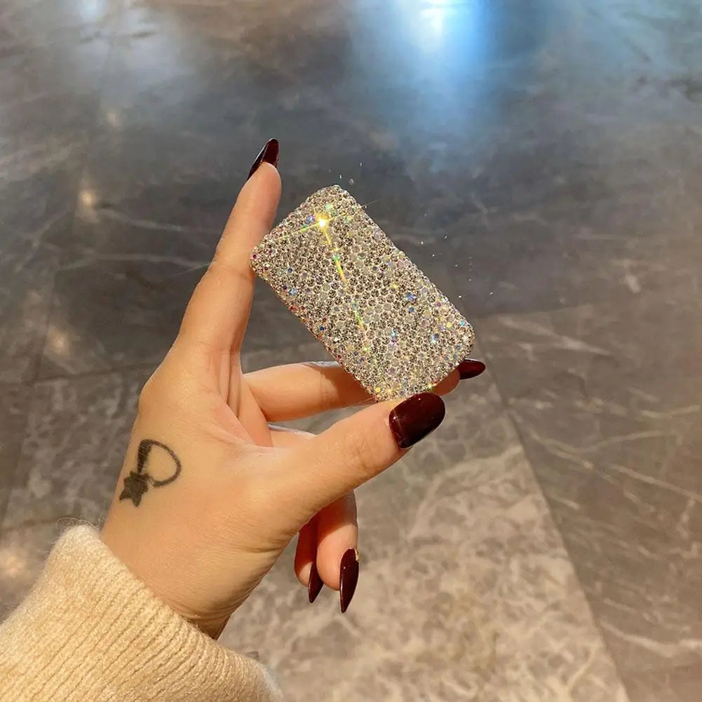 Portable Bling Travel Pill Organizer Crystal Box Hold Vitamins Small Qme