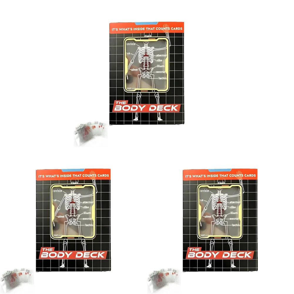 3D Image Educational Cards Reusable Funny Anatomy Poker Multi-Purpose Human Anatomy Playing Cards for Card Collectors Qme 3PCS