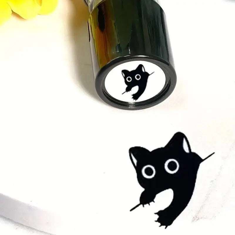 Cute Cartoon Black Kitten Stamp Lovely Shape Journal Stamps DIY Scrapbooking Decoration Collage Signets For Your Choice Qme A9