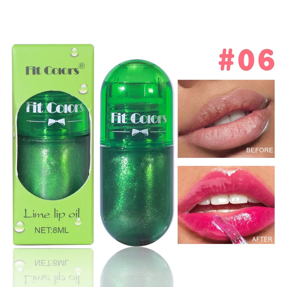 Mini Capsule Color Change Lip Gloss Lip Oil Makeup Glitter Moisturizing Transparent Shiny Glossy Nutritious Liquid Lipstick Qme