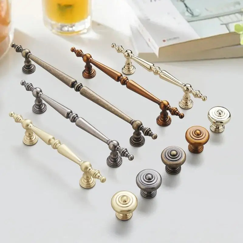 Single-hole Drawer Knob Aluminum Alloy Cupboard Handle Vintage Qme