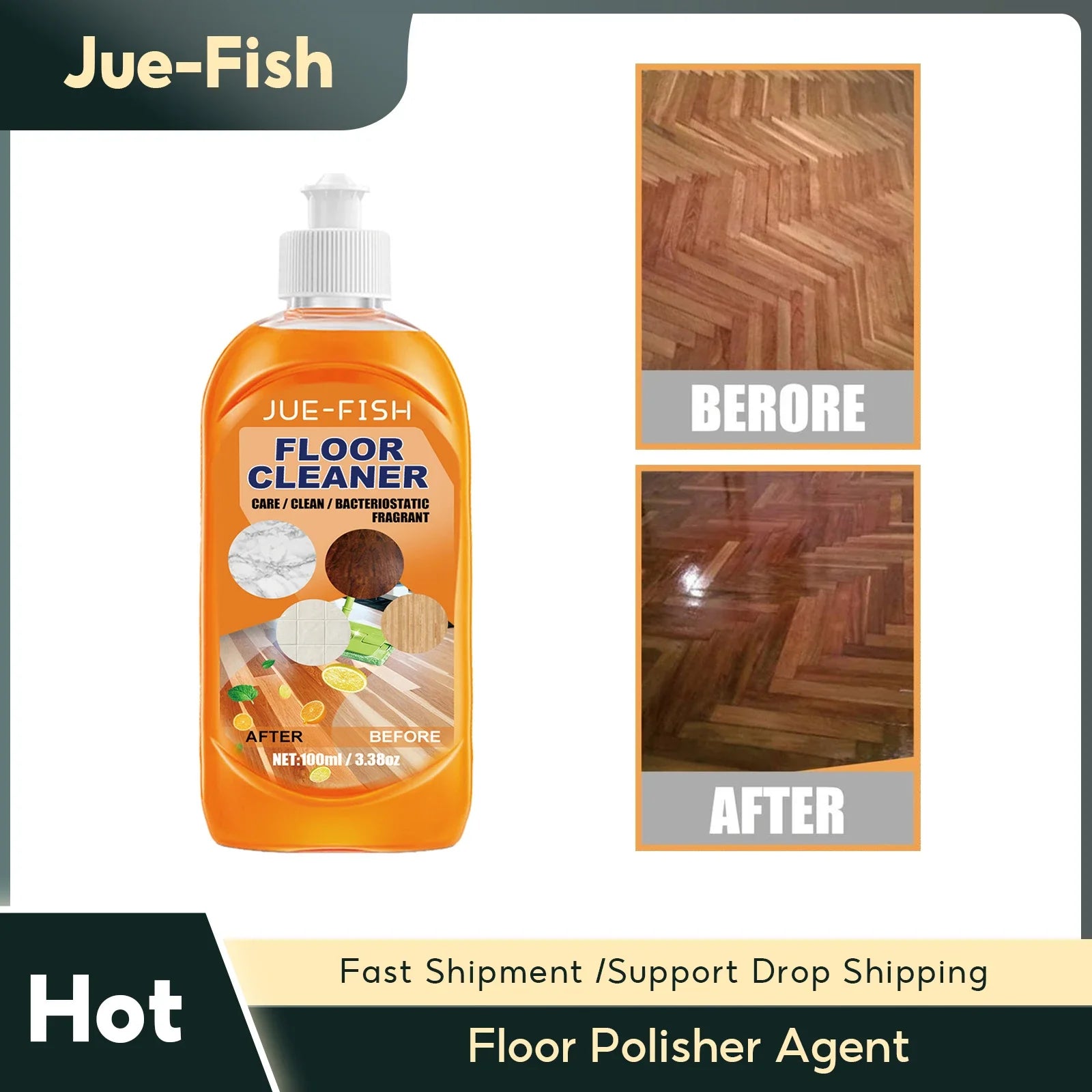 Powerful Floor Polish Agent Stain Dirty Removing Cleaning Wooden Floor Decontamination Renovating Ceramic Tiles Polishing Fluid Qme