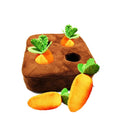 Interactive dog toy, carrot nose hair pad dog plush puzzle toy, nose hair feeding game pet stress relief with 4 carrots Qme Chocolate