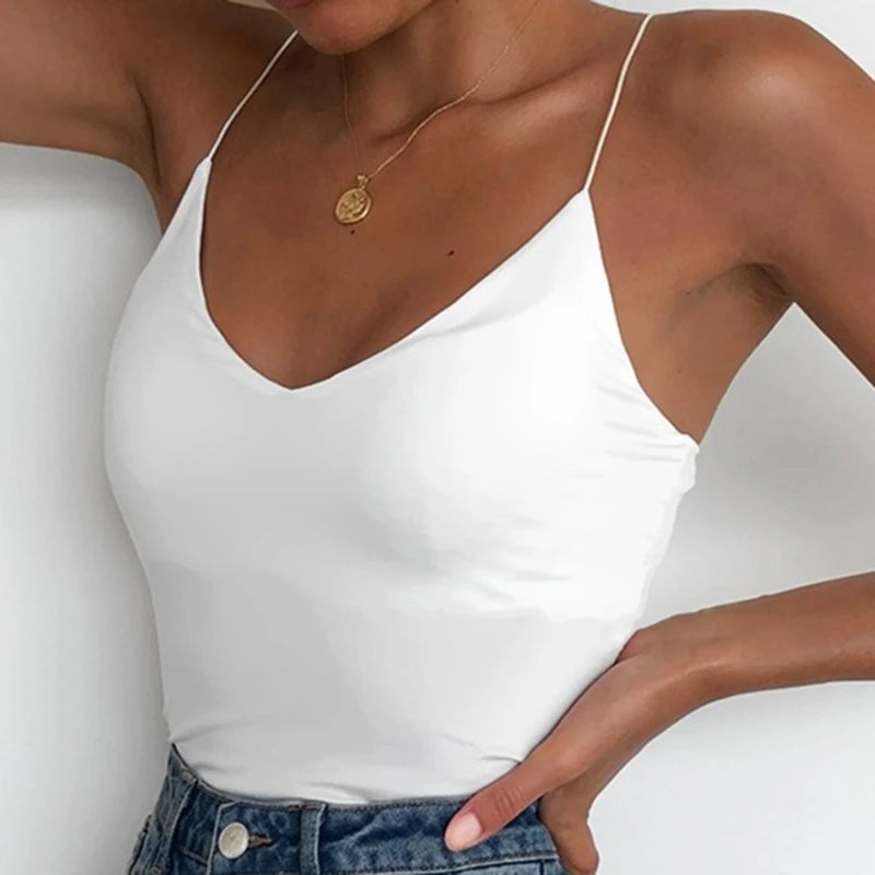 Women Thin Wild Solid Camis Vest Women Tank Tops Female 2023 Summer Sexy Strap Basic Tops Slim Sleeveless Camisole Qme